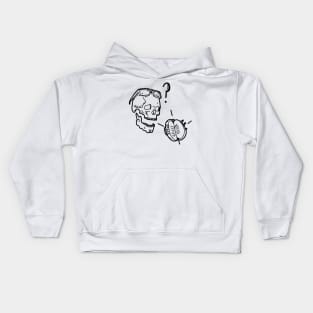 Where are my glasses?! Skull with glasses and glasses case, tattoo style design Kids Hoodie